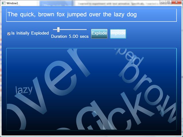 WPF: Experiment with Text Animation | Mike Taulty